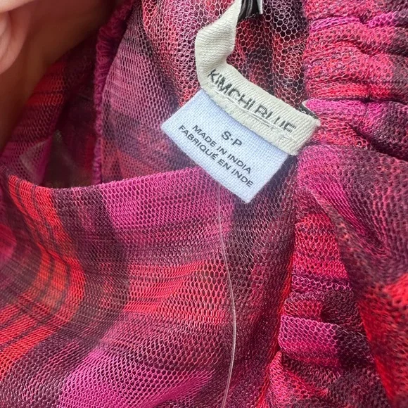 Kimchi Blue/ UO Red & Pink Plaid Tiered Dress - Picture 5 of 6